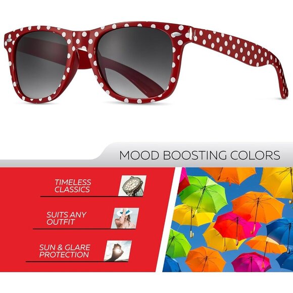 Vintage Polka Dot Sunglasses Women UV400 Gradient Smoke Retro Fashion
